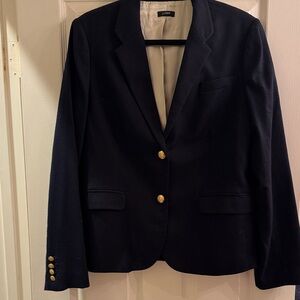 J. Crew Women's Dark Blue Blazer with Gold Buttons